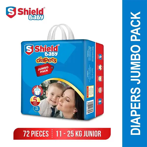 Shield Baby Diapers Junior Size 5 72Pcs